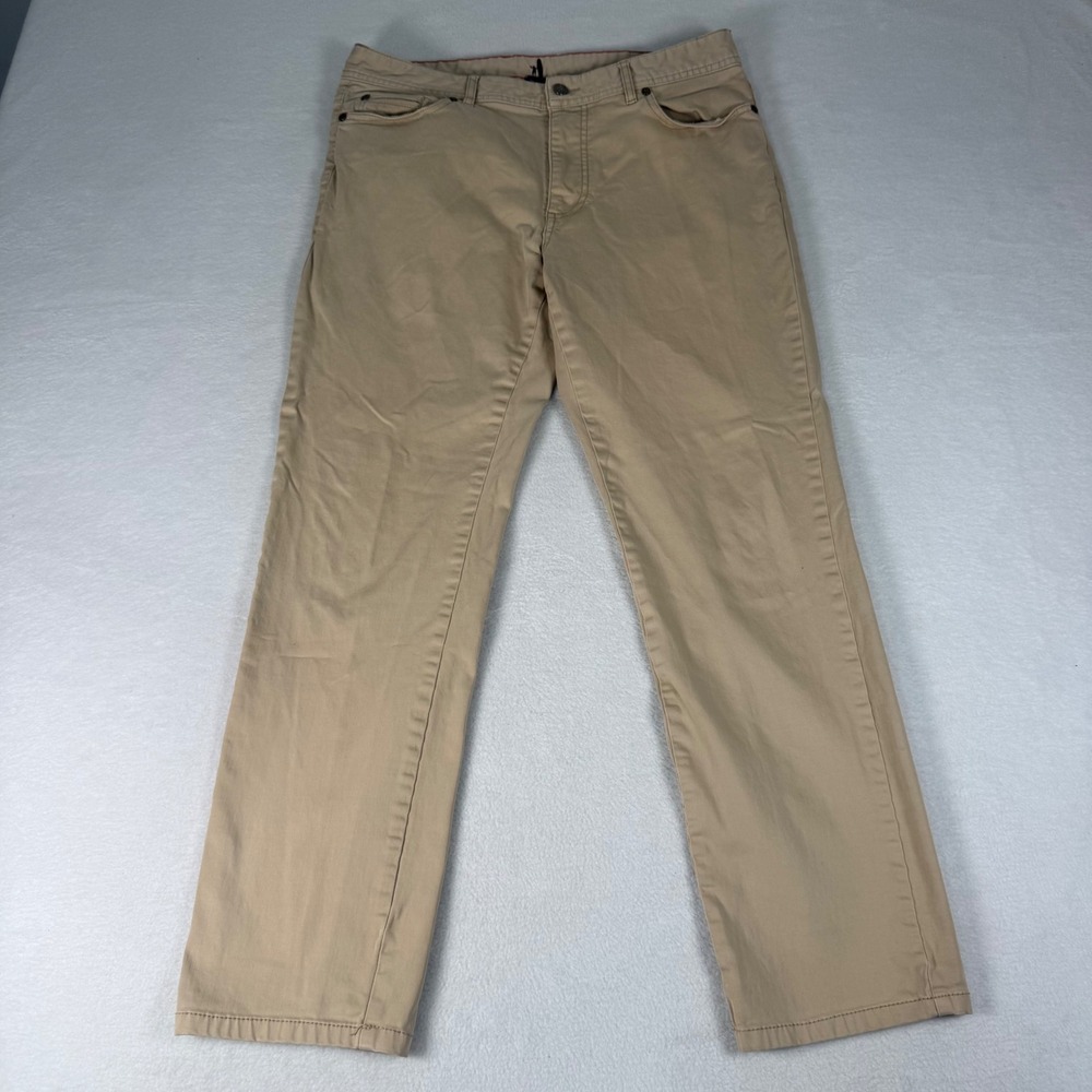 Johnny O Chino Pants Mens 32x28 Tan Cotton Stretch Casual Coastal Surf Khaki